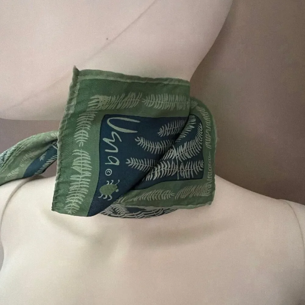 Vern Neumann Fern Square Scarf Green Nature Made in Japan